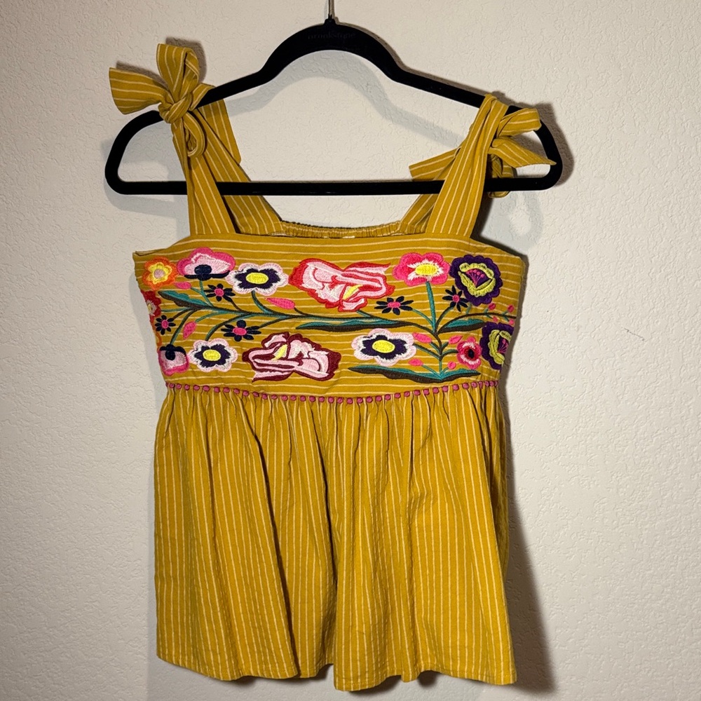 THML Mustard Yellow Top with Embroidery